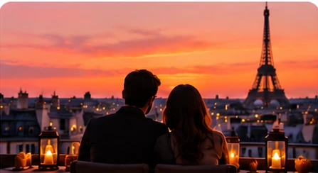 Vue romantique de Paris
